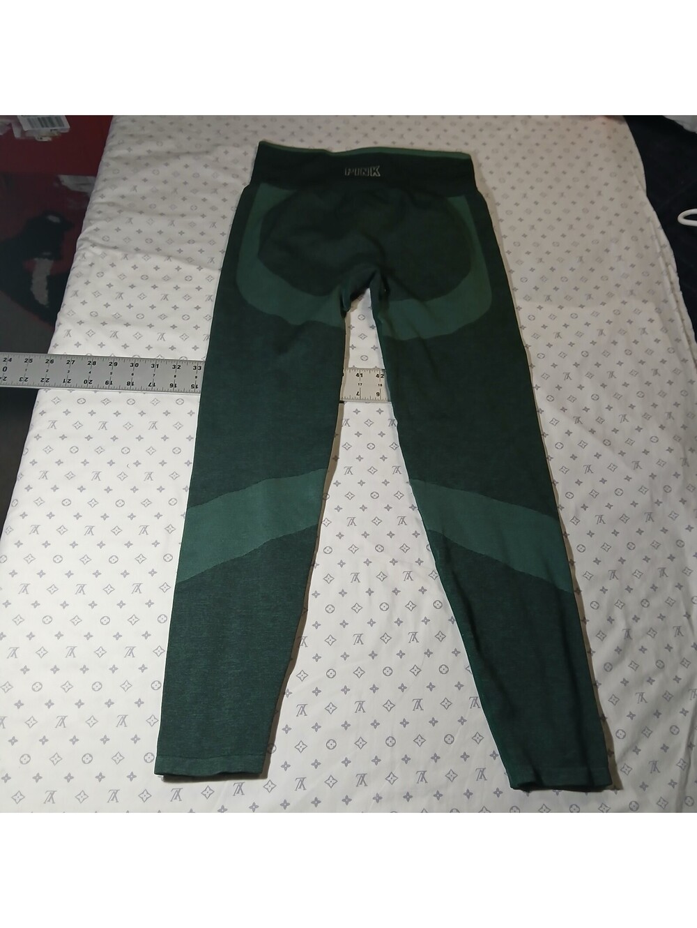 Pink Victorias Secret Seamless Leggings Dark Green Women Activewear Yoga Medium